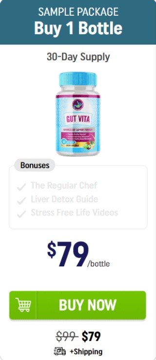 Price for 1 bottle of Gut Vita digestive supplement – buy now and save